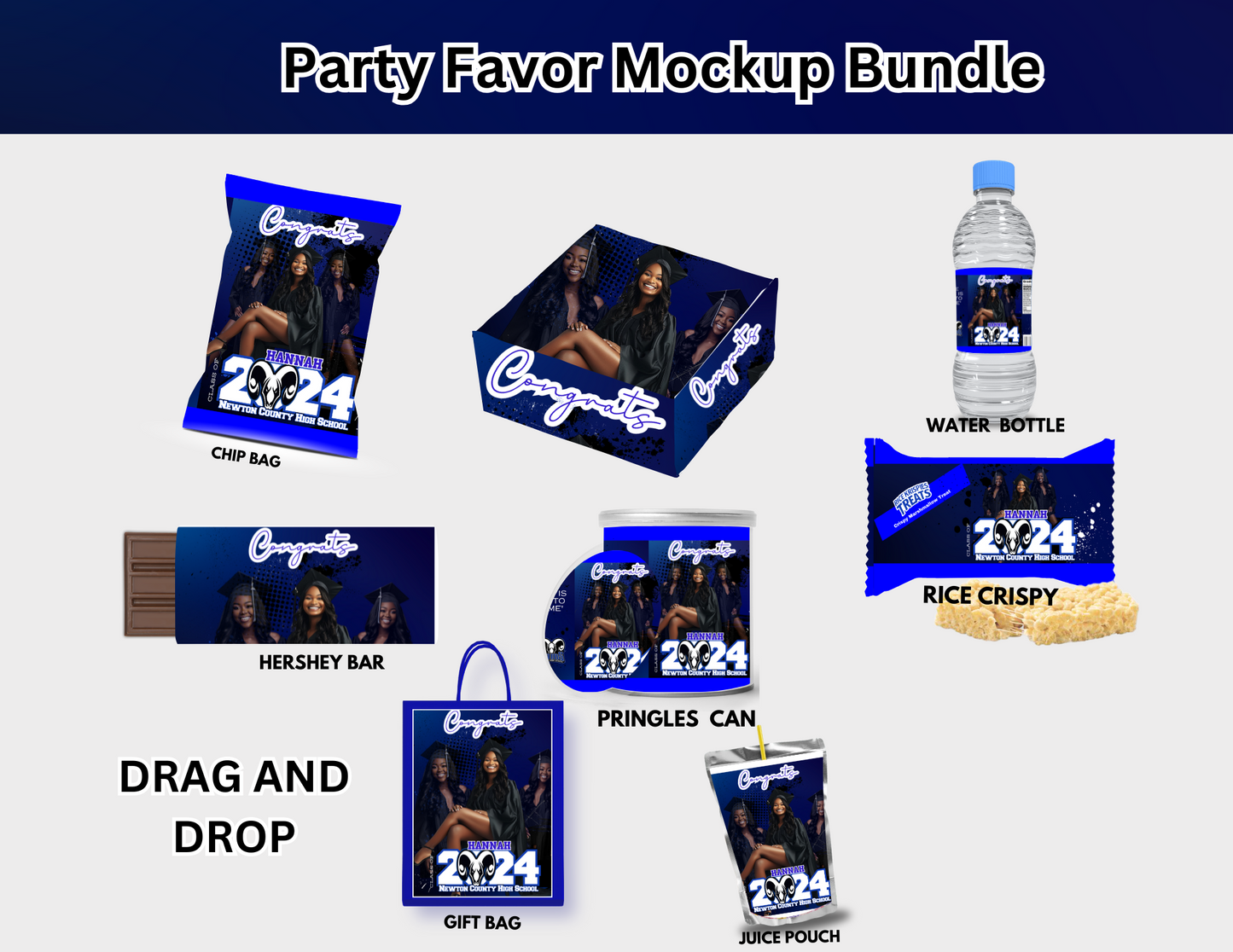 Grad Party Favor Template (Editable)