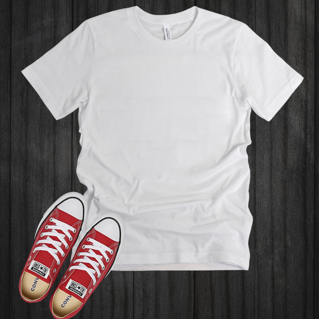 White T-shirt & Converse Mock-up (Editable)