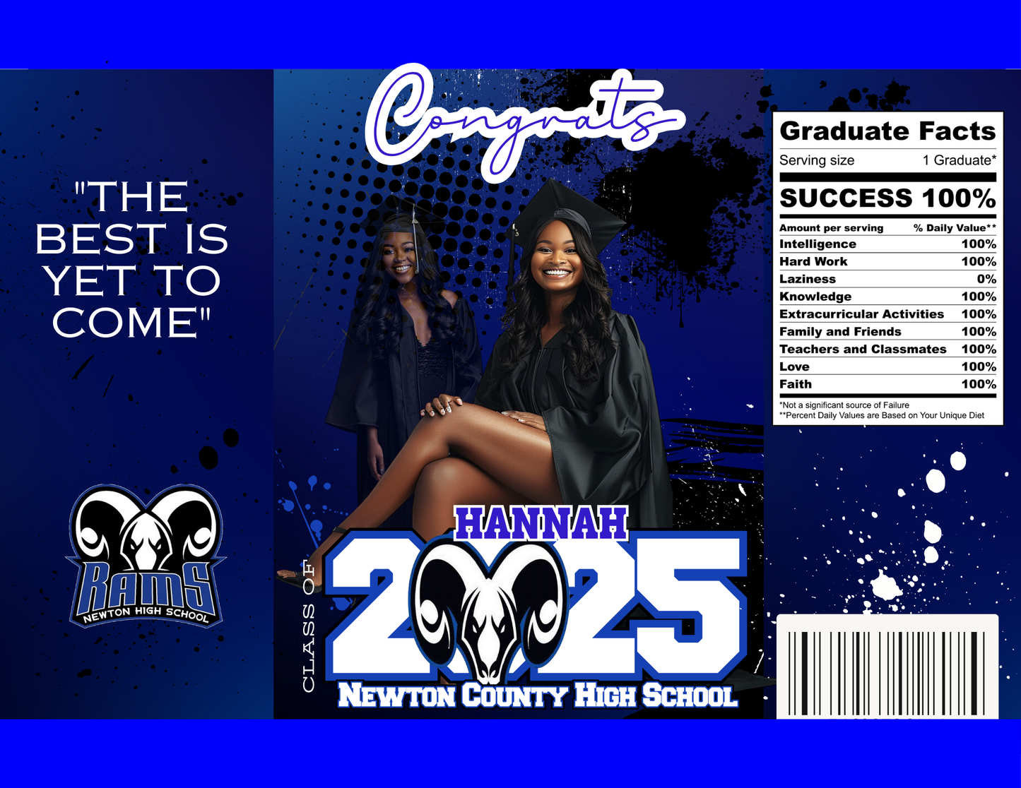 Grad Party Favor Template (Editable)
