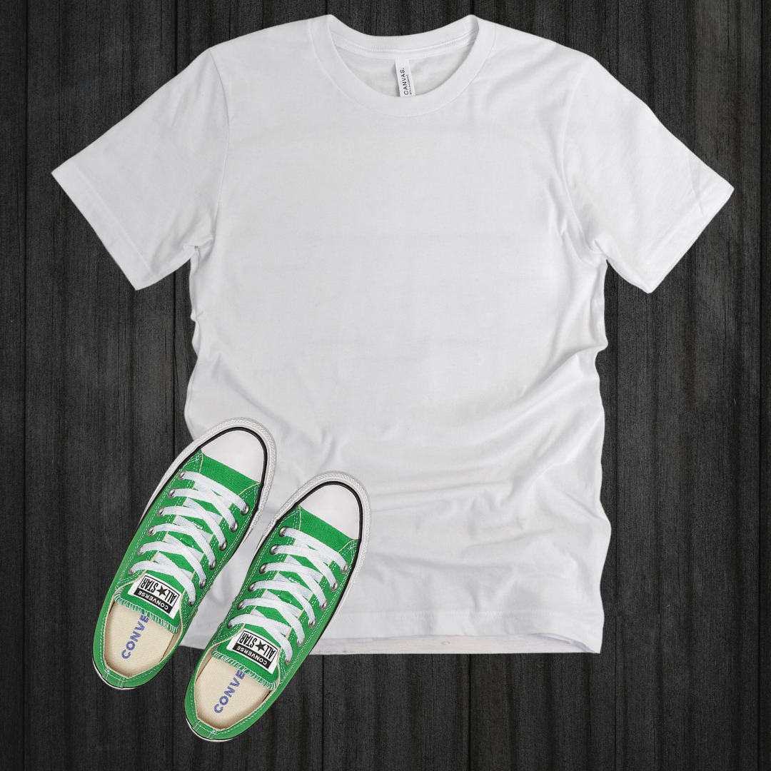 White T-shirt & Converse Mock-up (Editable)