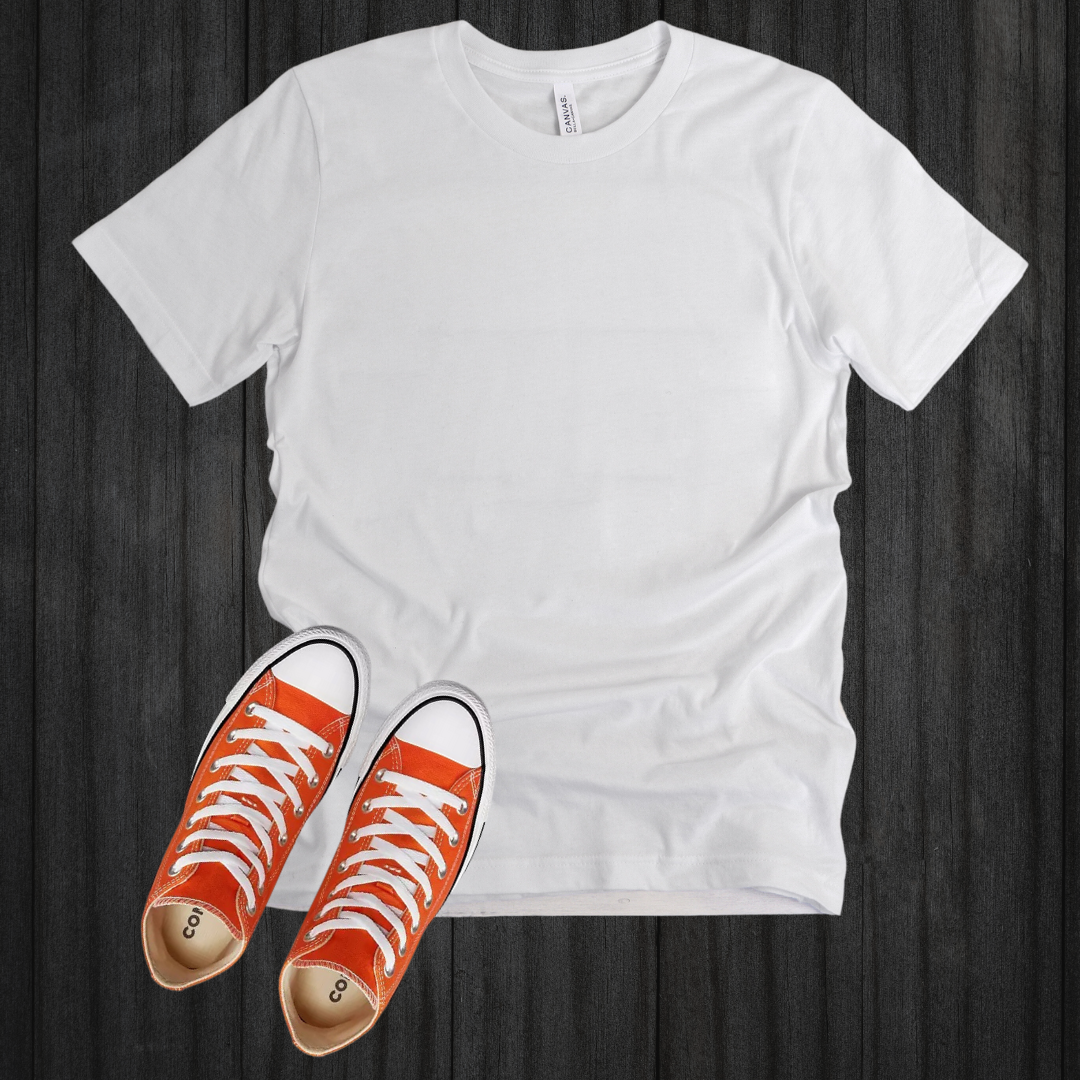 White T-shirt & Converse Mock-up (Editable)