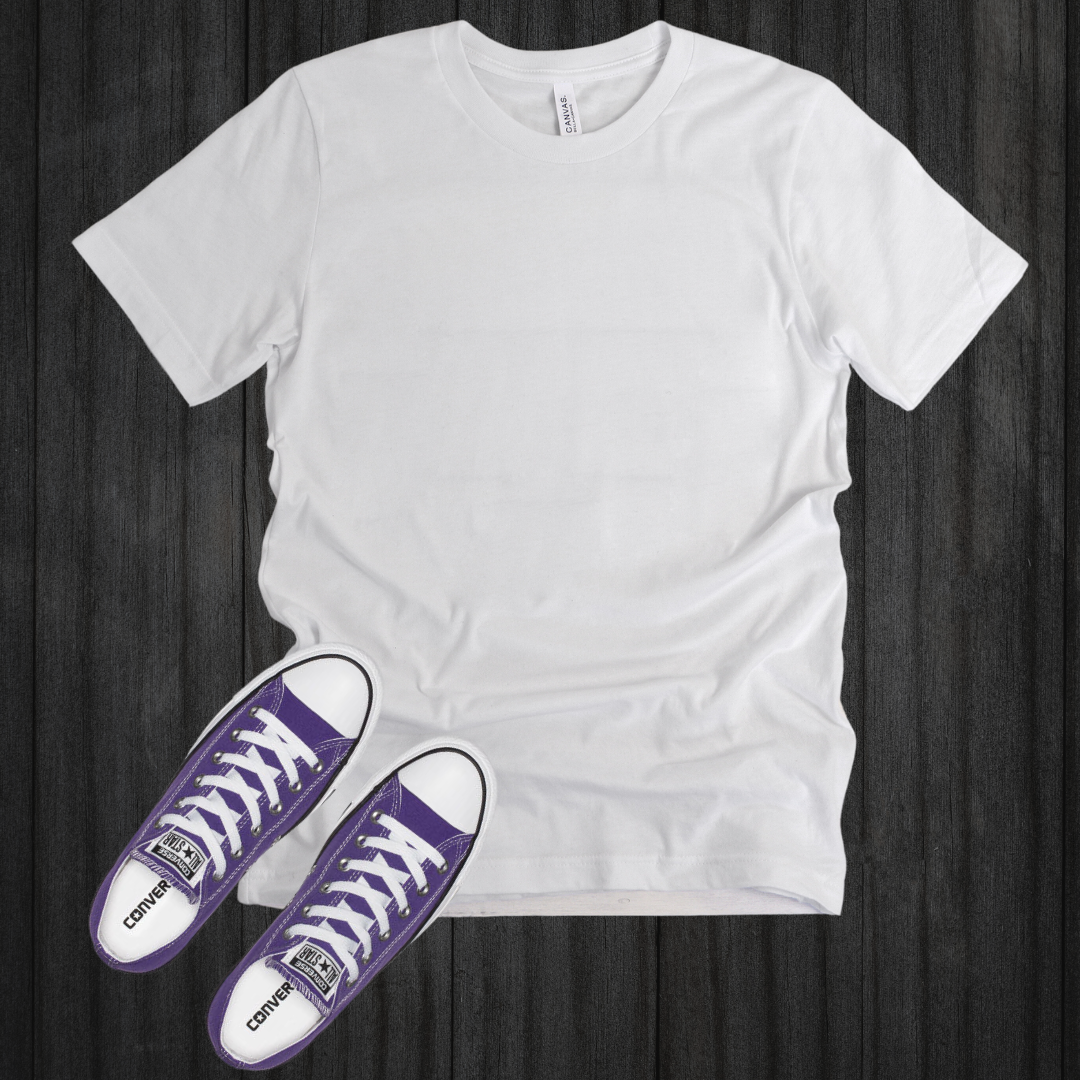 White T-shirt & Converse Mock-up (Editable)