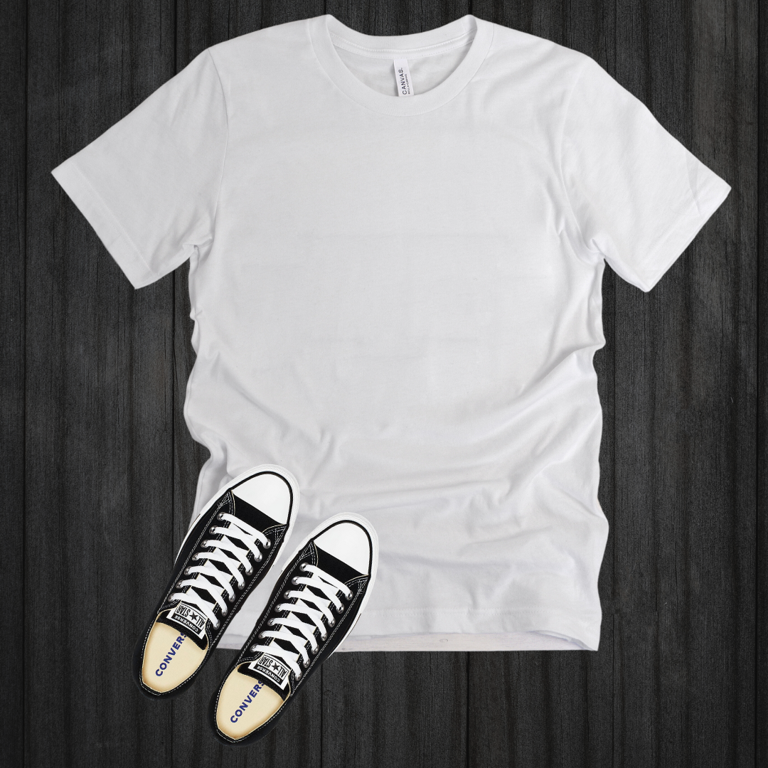 White T-shirt & Converse Mock-up (Editable)