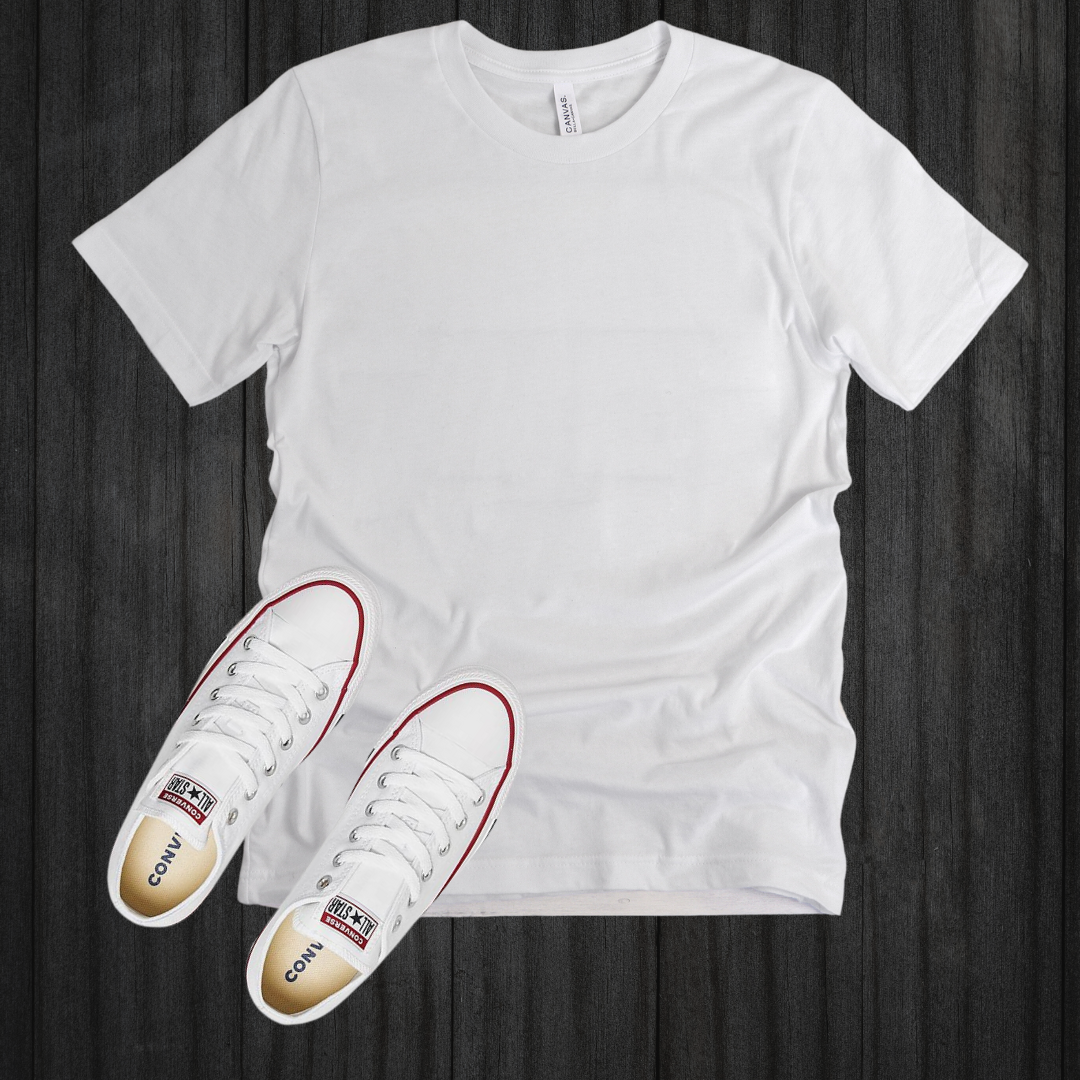 White T-shirt & Converse Mock-up (Editable)