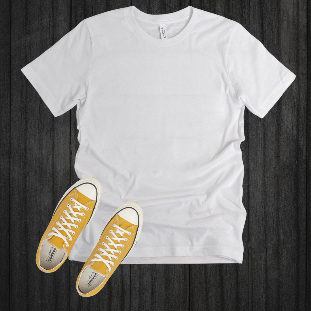 White T-shirt & Converse Mock-up (Editable)