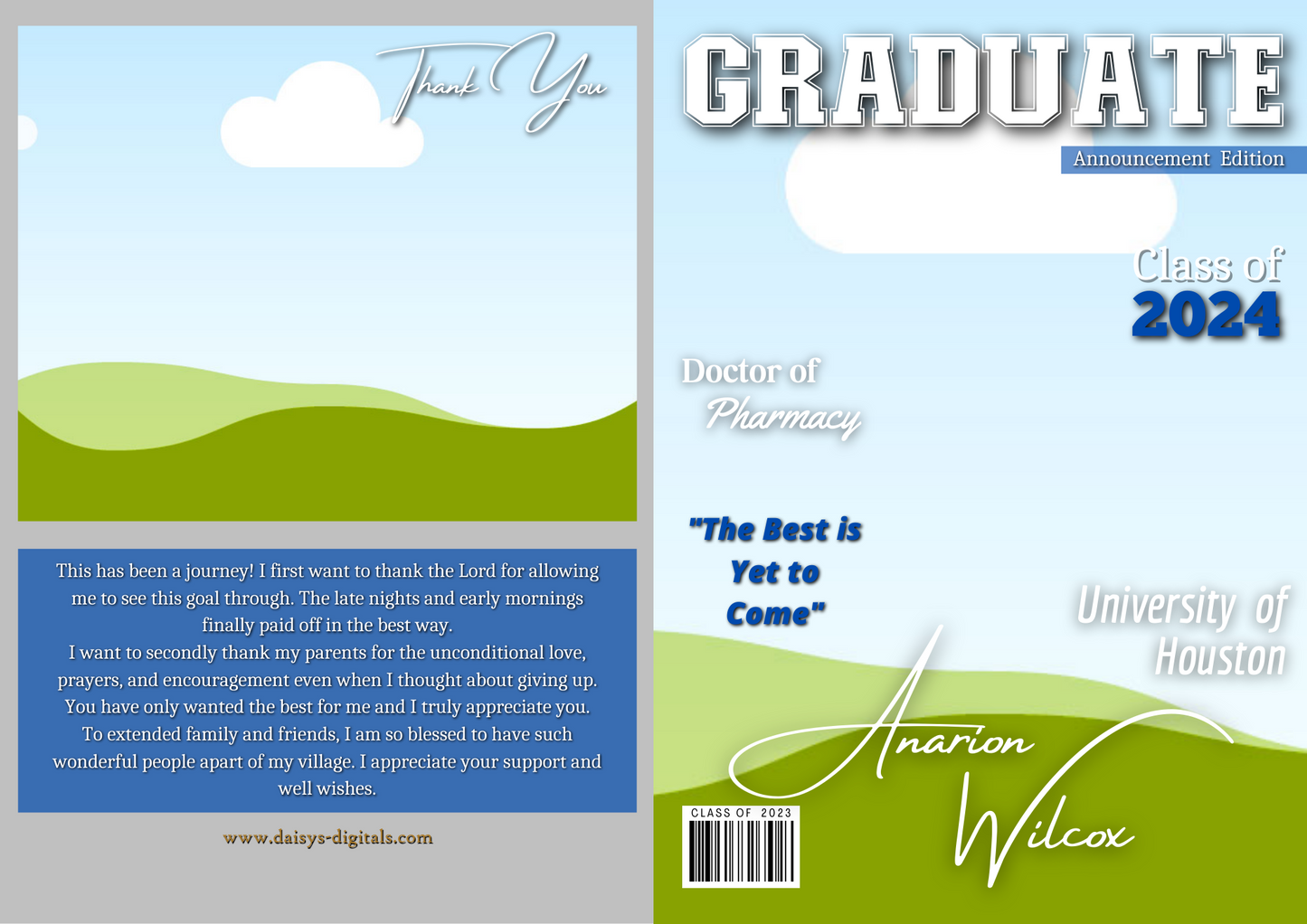 Graduation Magazine Template (Editable)