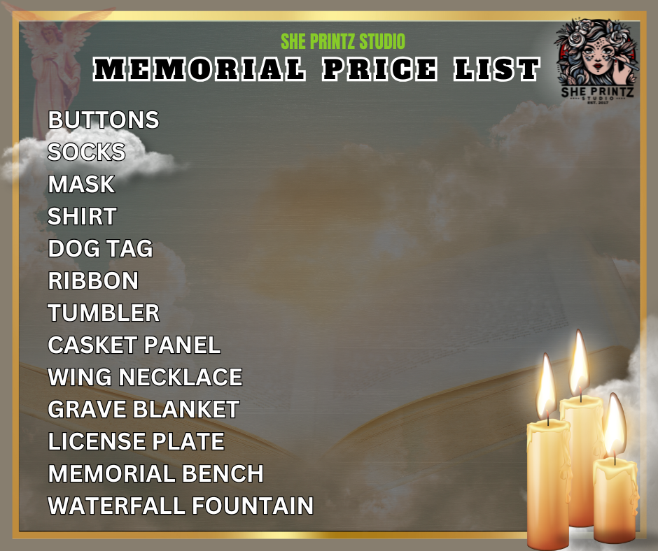 Memorial Price List (Editable)