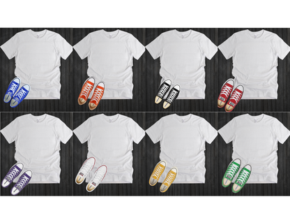 White T-shirt & Converse Mock-up (Editable)